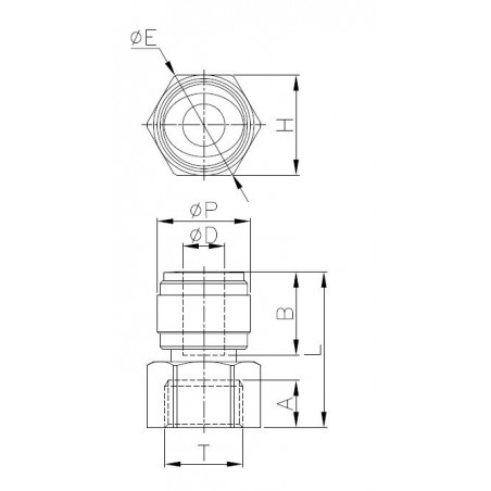 Raccordo Diritto Femmina UNS