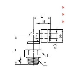 Gomito Girevole Maschio Cilindrico BSPP