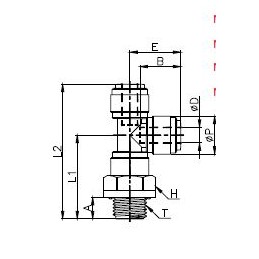 T Laterale Girevole Maschio Cilindrico BSPP