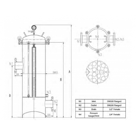 Contenitori Filtri MWG a cartuccia, in AISI 316 L