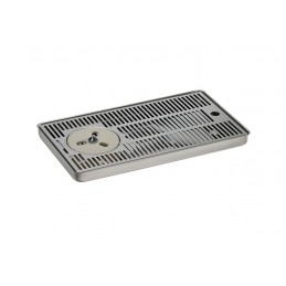 Raccogligocce inox con rinfresca bicchieri  400X220X30