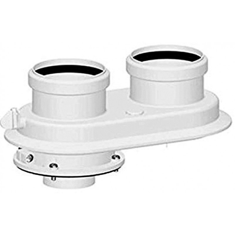 SDOPPIATORE MONOBLOCCO Ø 80 IN PP BIANCO PER CALDAIE A CONDENSAZIONE