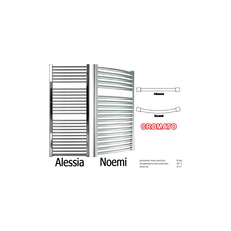 RADIATORE ARREDO PIANO ALESSIA CROMO 1500 35 TUBI D. 19