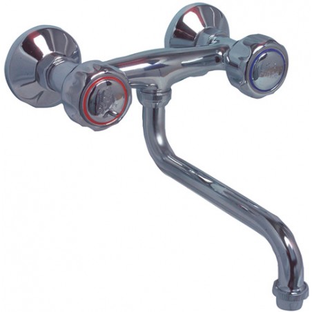 GRUPPO LAVELLO A MURO CON ROMPIGETTO E MANIGLIA ASTRO