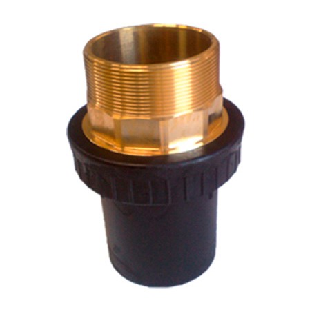 RACCORDO DI TRANSIZIONE PE/OTTONE MASCHIO CORTO PER ACQUA E GAS 3/4X25