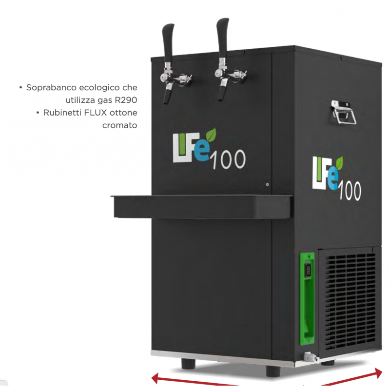 LIFE SOPR 100 Steel plast con rubinetti Flux ott./cromato