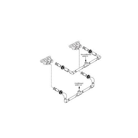 Kit di intercollegamento D. 32 per sistemi duplex residenziali 278/764 twin Valvole Autotrol Serie 278
