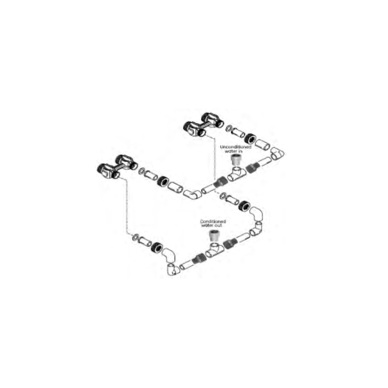 Kit di intercollegamento D. 40 per sistemi duplex residenziali 278/764 twin per Valvole Autotrol Serie 278