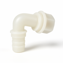 Raccordi troppo pieno a gomito con ghiera di fissaggio