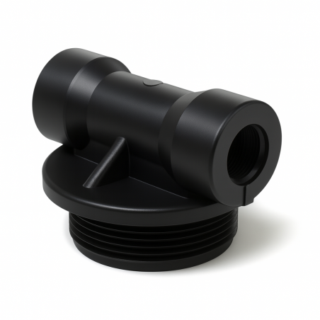 Adattatore in PP stampato, per bombole con attacco filettato 2,5"