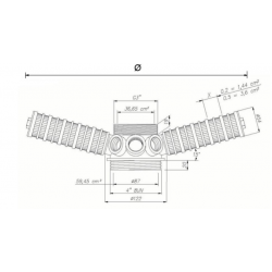 Distributori a doppia raggiera a montaggio superiore per tubi  con diametro 90 mm