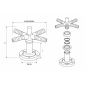 Distributori a raggiera per bombole flangiate con collettore a 6 diffusori laterali Distributori a raggiera per bombole flangiate con collettore a 6 diffusori laterali
