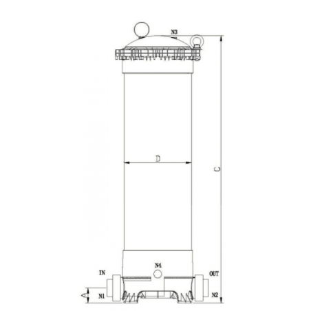 Contenitori Filtro Multicartuccia in PVC-U ad Alta  Resistenza Chimica Serie HPCF