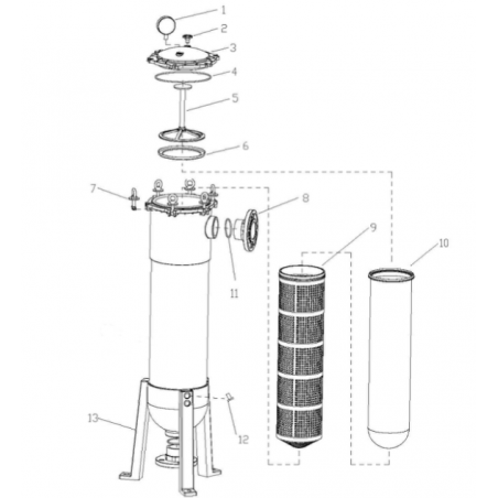 Ricambi per Contenitori Filtri a Sacco